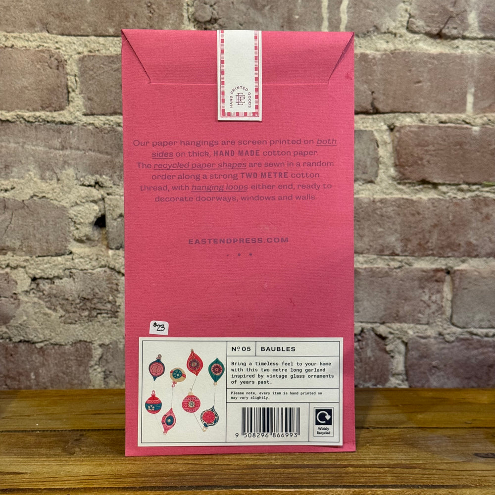 East End Press Printed Ornament Paper Garland