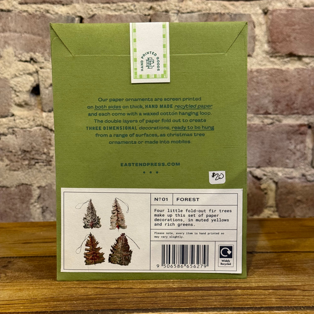 East End Press Printed Fir Ornaments