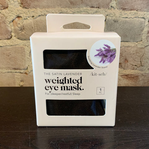 Kitsch Black Satin Lavender Weighted Eye Mask