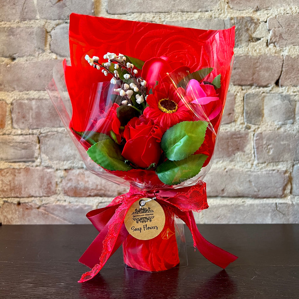 Red Soap Flower Bouquet