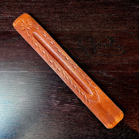 Carved Mango Wood Incense Holder