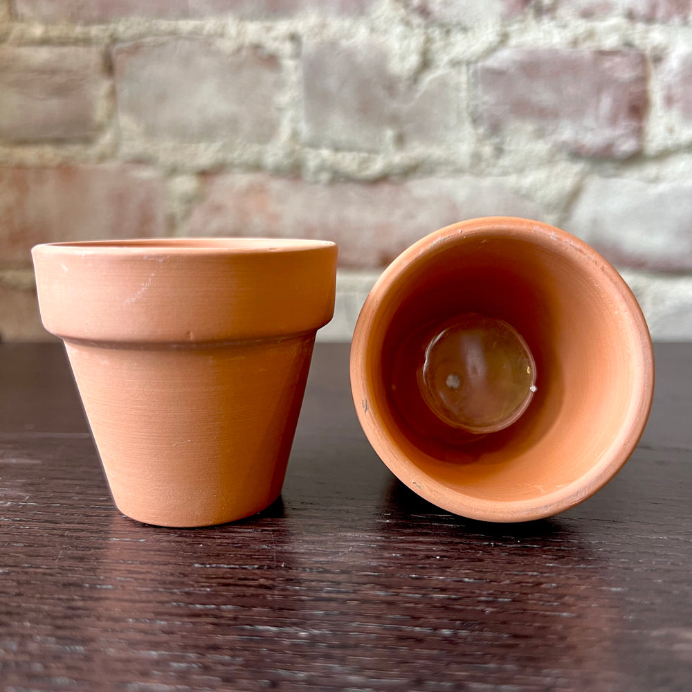 Tiny Terracotta Flower Pot Candle Holder