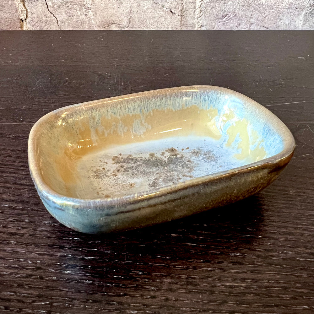 Stoneware Dish with Reactive Glaze