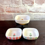 Hand-Painted Flower Stoneware Dish