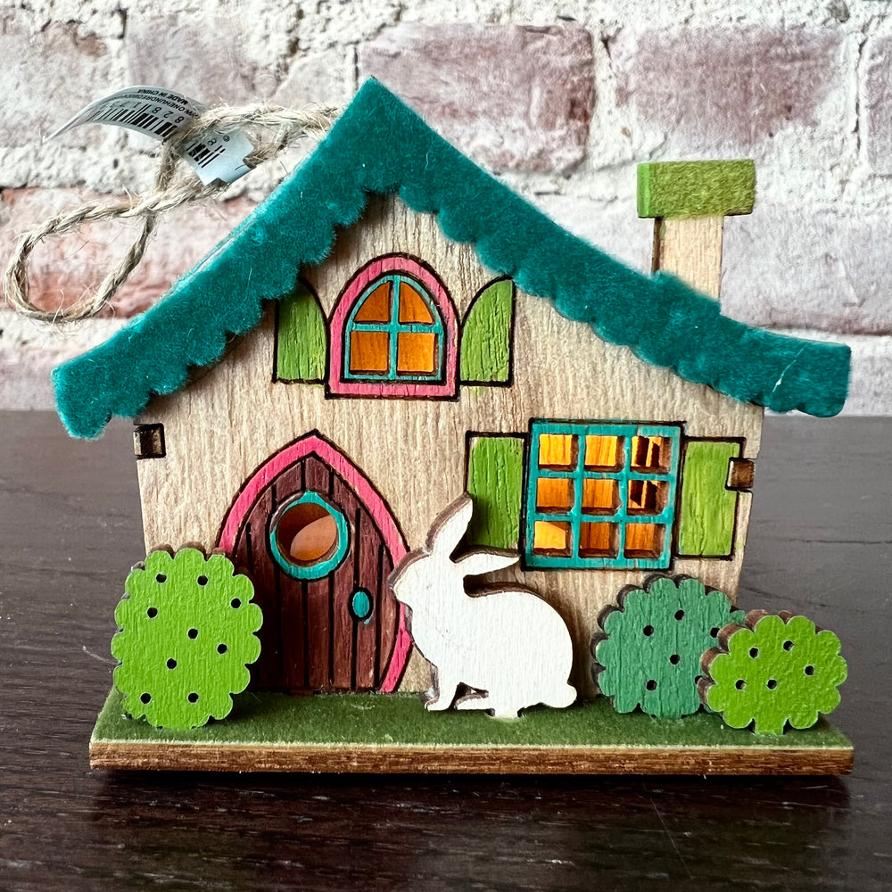 Flocked Cottage Ornament