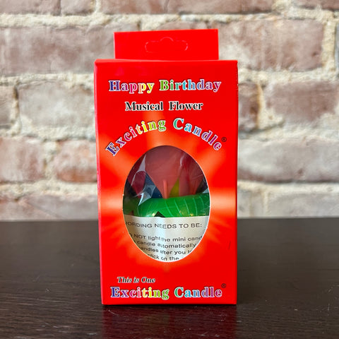 Happy Birthday Exciting Candle - Musical Flower